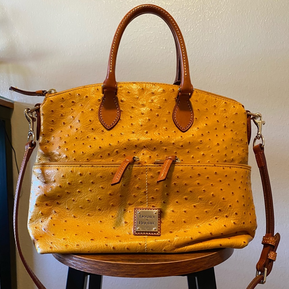 Dooney and Bourke gold Ostrich tote